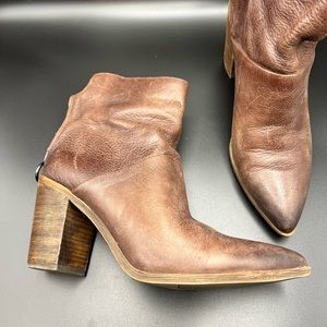 Franco Sarto Brown Leather Ancle Boots Women’s Unisex Very Good Used Cond Sze 8M